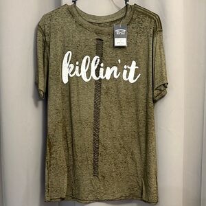 NWT Chillionaire Olive Green 'Killin' It' Short Sleeve Tee